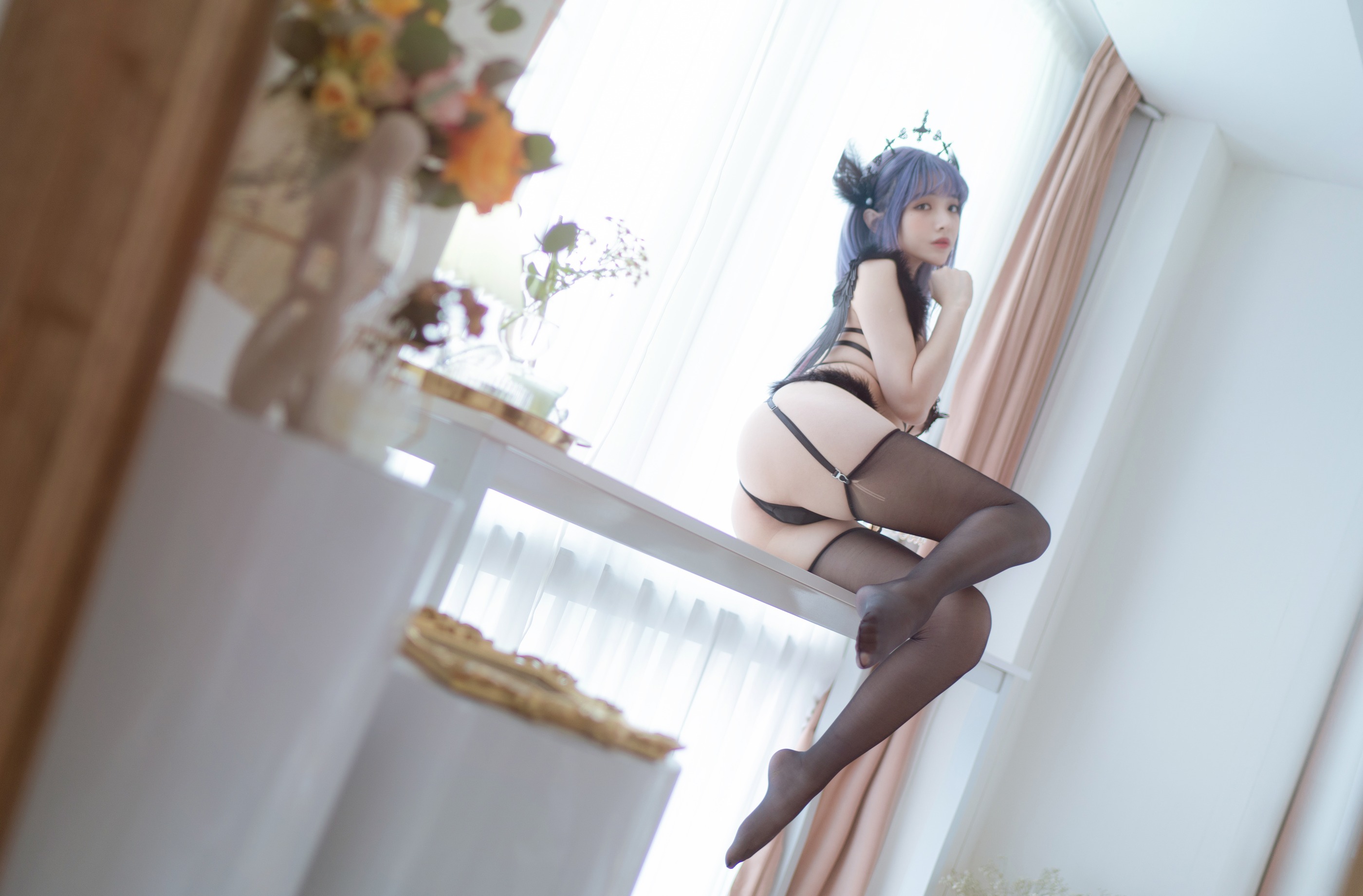 图片[1]-雯妹不讲道理 – NO.095 黑色天使 [46P]-XikXak